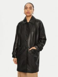 Luisa Spagnoli Kurtka skórzana Superbo 541221 Czarny Loose Fit. Czarne kurtki damskie Luisa Spagnoli, m, bez wzorów, ze skóry, bez kaptura. Za 2,289.00 zł.