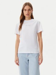 Calvin Klein T-Shirt K20K208294 Biały Regular Fit. Białe t-shirty damskie Calvin Klein, s, bez wzorów, z bawełny, bez kołnierzyka, bez ramiączek. Za 179.99 zł.