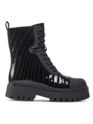 DeeZee Botki ZAL19001-2 Czarny. Czarne botki damskie DeeZee, bez wzorów, ze skóry, bez obcasa, na płaskiej podeszwie, bez zapięcia. Za 239.99 zł.