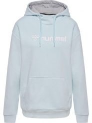 Bluza damska z kapturem Hummel Mover. Niebieskie bluzy damskie Hummel, na jesień, m, bez wzorów, z bawełny, klasyczne, bez ramiączek, z kapturem. Za 176.50 zł.