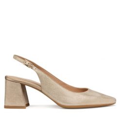 Sandały Geox. Żółte sandały damskie Geox, bez wzorów, bez obcasa, na słupku, bez zapięcia. Za 309.99 zł.