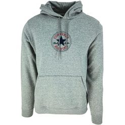 Bluza z kapturem Converse Go To Chuck Taylor Patch Brushed Back Fleece. Szare bluzy damskie Converse, xs, bez wzorów, z bawełny, bez ramiączek, z kapturem. Za 290.00 zł.