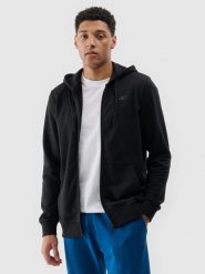4F Bluza dresowa rozpinana z kapturem męska - czarna S. Czarne bluzy sportowe męskie 4F, m, bez wzorów, z bawełny, z kapturem. Za 169.99 zł.
