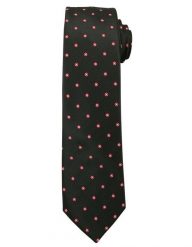 Czarny Elegancki Krawat Męski -Angelo di Monti- 6 cm, w Czerwone Figury Geometryczne. Czerwone krawaty i muchy Angelo di Monti, bez wzorów, eleganckie. Za 45.00 zł.