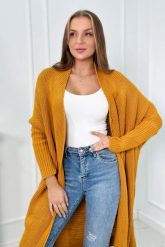 Sweter z rękawami typu nietoperz musztardowy. Swetry nierozpinane damskie KESI, l, bez wzorów, z wełny, bez kołnierzyka, plus size, bez ramiączek. Za 123.43 zł.