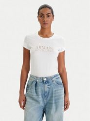 Armani Exchange T-Shirt XW001837 AF16294 U0002 Biały Slim Fit. Białe t-shirty damskie Armani Exchange, m, bez wzorów, z bawełny, bez kołnierzyka, bez ramiączek. Za 299.99 zł.