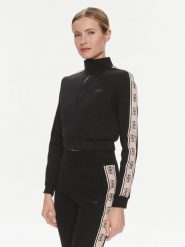Guess Bluza V3RQ12 KB3P2 Czarny Regular Fit. Czarne bluzy damskie Guess, m, z aplikacjami, z syntetyku, bez ramiączek, bez kaptura. Za 209.99 zł.
