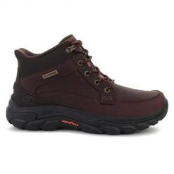 Buty trekkingowe męskie Skechers Slip-Ins Waterproof Relaxed Fit: Respected 2.0. Brązowe trekkingi męskie Skechers, z materiału, za kostkę, bez zapięcia. Za 573.00 zł.