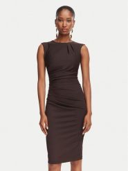 Rinascimento Sukienka koktajlowa CFC0130327003 Brązowy Slim Fit. Brązowe sukienki damskie Rinascimento, m, bez wzorów, z syntetyku, wizytowe, bez kołnierzyka, bez ramiączek. Za 529.99 zł.