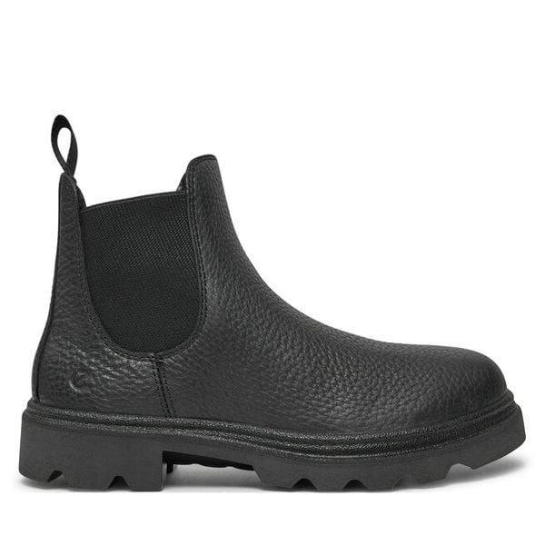 Sztyblety ECCO. Czarne botki damskie ecco, bez wzorów, bez obcasa, na płaskiej podeszwie, bez zapięcia. Za 649.99 zł.