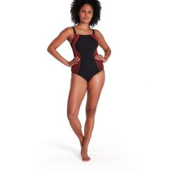 Strój kąpielowy damski Speedo Shaping Crystalux. Czarne stroje kąpielowe damskie Speedo, bez wzorów. Za 289.99 zł.