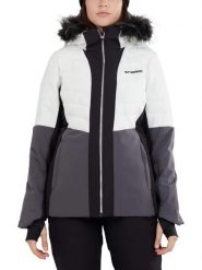 Kurtka narciarska damska Salina Padded Jacket. Białe kurtki sportowe damskie FUNDANGO, na zimę, l, bez wzorów, z poliesteru, bez ramiączek, bez kaptura, narciarskie. Za 699.00 zł.