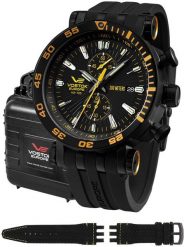 Zegarek męski Vostok Europe VK61-575C589S czarny. Czarne zegarki męskie Vostok Europe, bez wzorów. Za 6,172.62 zł.