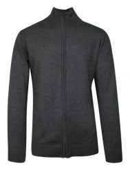 Sweter Popielaty Zapinany na Zamek, ze Stójką, Ściągacze, Męski -BRAVE SOUL. Szare swetry męskie Brave Soul, l, bez wzorów, z bawełny, eleganckie, bez kołnierzyka, bez ramiączek. Za 119.00 zł.