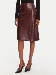 TWINSET Spódnica z imitacji skóry 252TP2233 Bordowy Regular Fit. Czerwone spódnice damskie Twinset, bez wzorów, ze skóry. Za 959.99 zł.