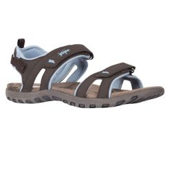 Sandały Trekkingowe Damskie Serac. Niebieskie sandały damskie Trespass, bez wzorów, bez obcasa, bez zapięcia. Za 164.99 zł.