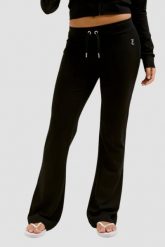 JUICY COUTURE Czarne spodnie dresowe Single Jersey Apollo Low Rise. Czarne spodnie dresowe damskie Juicy Couture, bez wzorów, z dresówki. W wyprzedaży za 227.99 zł.