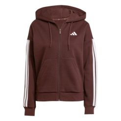 Damska bluza dresowa adidas Essentials 3-Stripes. Białe bluzy damskie Adidas, bez wzorów, z dresówki, sportowe, bez ramiączek, bez kaptura. W wyprzedaży za 234.00 zł.