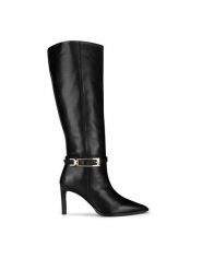 Gino Rossi Kozaki MONA-116041 Czarny. Czarne kozaki damskie Gino Rossi, bez wzorów, ze skóry, bez obcasa, na szpilce, bez zapięcia. Za 599.99 zł.