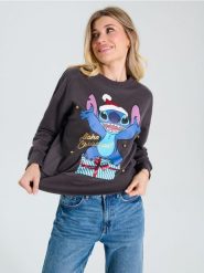 Bluza Stitch - szary. Szare bluzy damskie Sinsay, l, bez wzorów, wizytowe, bez ramiączek, bez kaptura. Za 49.99 zł.