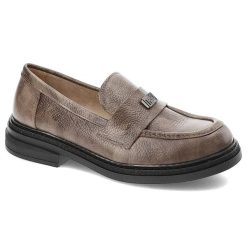 Brązowe Półbuty Armodo Wsuwane Obuwie Damskie. Brązowe półbuty damskie Armodo, z aplikacjami, ze skóry, eleganckie, bez obcasa, bez zapięcia. Za 331.99 zł.