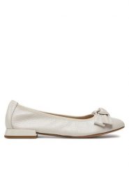 Caprice Baleriny 9-22105-42 Écru. Białe balerinki damskie Caprice, bez wzorów, ze skóry, bez obcasa, bez zapięcia. Za 300.99 zł.