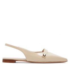 Baleriny Max Mara. Brązowe balerinki damskie Max Mara, bez wzorów, bez obcasa, bez zapięcia. Za 1,050.99 zł.