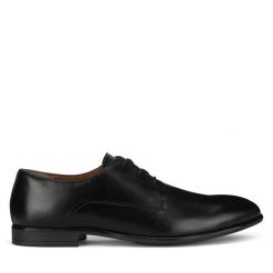 Półbuty Lasocki. Czarne buty wizytowe męskie Lasocki, bez wzorów, bez obcasa, bez zapięcia. Za 229.99 zł.