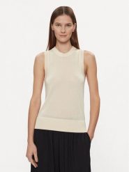Tommy Hilfiger Sweter Md Lyocell Silk Blend Vest WW0WW40980 Żółty Regular Fit. Żółte swetry nierozpinane damskie Tommy Hilfiger, xl, bez wzorów, z lyocellu, bez kołnierzyka, bez ramiączek. Za 399.99 zł.