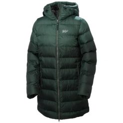 Parka damska z kapturem Helly Hansen Active. Zielone parki damskie Helly Hansen, na zimę, bez wzorów, z puchu, z kapturem. Za 1,046.95 zł.