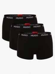 HUGO Obcisłe bokserki pakowane po 3 szt. Mężczyźni Bawełna czarny, S. Czarne bokserki męskie Hugo, bez wzorów, z bawełny. Za 219.95 zł.