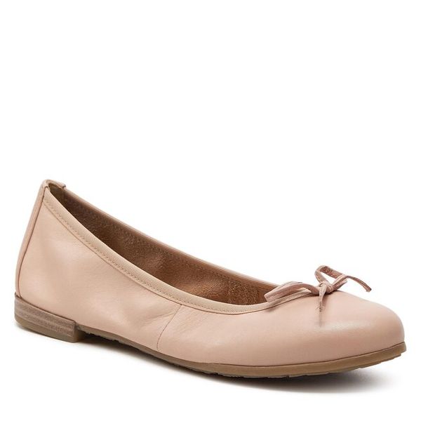 Baleriny Marco Tozzi. Brązowe balerinki damskie Marco Tozzi, bez wzorów, bez obcasa, bez zapięcia. Za 149.99 zł.