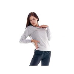 Damska bluza z okrągłym dekoltem Greysongreys i kryształkami. Szare bluzy damskie LEONE 1947 APPAREL, l, bez wzorów, z tkaniny, sportowe, bez ramiączek, bez kaptura. Za 328.38 zł.