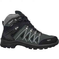 Buty trekkingowe męskie Grisport 14500S14G. Szare buty zimowe męskie Grisport, bez wzorów, z gumy, za kostkę, bez obcasa, bez zapięcia. Za 345.00 zł.