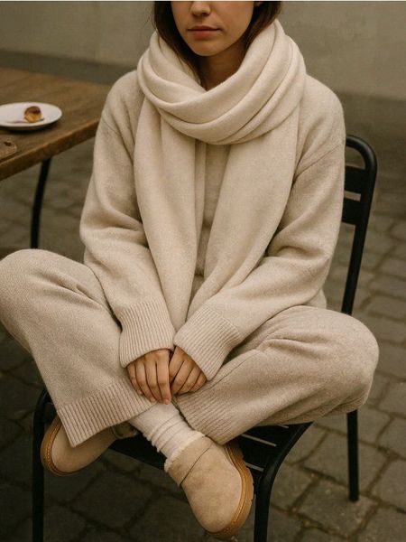 Basic szalik - kremowy. Białe szaliki damskie Sinsay, bez wzorów. Za 35.99 zł.