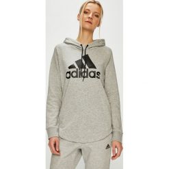 Adidas Performance - Bluza. Szare bluzy damskie adidas Performance, m, bez wzorów, z bawełny, bez ramiączek, z kapturem. W wyprzedaży za 179.90 zł.