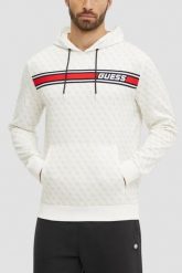 GUESS Biała bluza męska New Korbin, Rozmiar XXL. Białe bluzy męskie Guess, m, z aplikacjami, bez ramiączek, bez kaptura. W wyprzedaży za 230.99 zł.