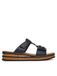 Rieker Klapki CEO-62936-14 Granatowy. Niebieskie klapki damskie Rieker, bez wzorów, bez obcasa, bez zapięcia. Za 299.99 zł.