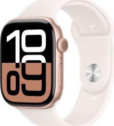 Smartwatch Apple Watch 10 GPS 46mm Rose Gold Alu S/M Różowy (MWWT3ET/A). Czerwone zegarki smartwatch Apple, bez wzorów. Za 1,977.99 zł.