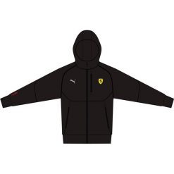 Bluza z kapturem z pełnym zamkiem błyskawicznym Puma Ferrari Pumatech. Czarne bluzy sportowe męskie Puma, m, bez wzorów, z kapturem. Za 408.00 zł.