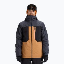 Kurtka snowboardowa męska Quiksilver Dawson. Czarne kurtki męskie Quiksilver, l, bez wzorów, z materiału, sportowe, bez kaptura. Za 763.65 zł.
