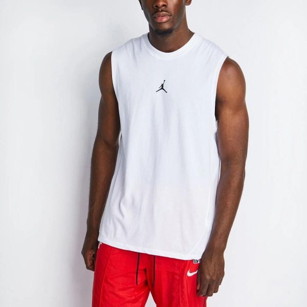 Tshirt Homme Tshirt Nike JUMPMAN SPRT SLVLS TOP Blanc Blanc. Białe t-shirty damskie Nike, m, bez wzorów, bez kołnierzyka, bez ramiączek. Za 159.00 zł.