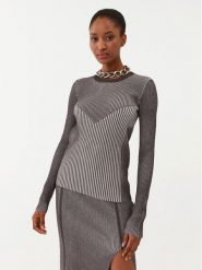 Patrizia Pepe Sweter 8K0165/K123-J3S6 Szary Slim Fit. Szare swetry nierozpinane damskie Patrizia Pepe, s, bez wzorów, z syntetyku, bez kołnierzyka, bez ramiączek. Za 1,369.00 zł.