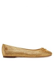 LAUREN RALPH LAUREN Baleriny 802956767001 Złoty. Żółte balerinki damskie Lauren Ralph Lauren, bez wzorów, ze skóry, bez obcasa, bez zapięcia. W wyprzedaży za 469.99 zł.