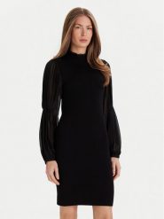 French Connection Sukienka dzianinowa 71ZBU Czarny Slim Fit. Czarne sukienki damskie French Connection, xs, bez wzorów, z dzianiny, bez kołnierzyka, bez ramiączek. Za 689.99 zł.