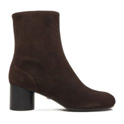 Botki GINO ROSSI. Brązowe botki damskie Gino Rossi, bez wzorów, bez obcasa, na słupku, bez zapięcia. Za 449.99 zł.