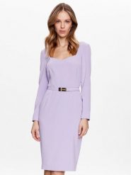 Pinko Sukienka koktajlowa Mendosa 100559 7624 Fioletowy Regular Fit. Fioletowe sukienki damskie Pinko, bez wzorów, z syntetyku, wizytowe, bez kołnierzyka, bez ramiączek. Za 939.99 zł.