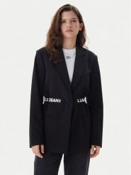 Karl Lagerfeld Jeans Marynarka B1W14024 Czarny Regular Fit. Czarne marynarki i żakiety damskie Karl Lagerfeld Jeans, bez wzorów, z jeansu, bez kołnierzyka, bez ramiączek. Za 1,009.00 zł.