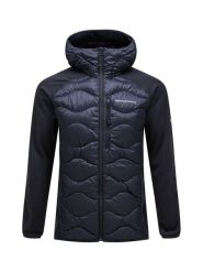 Kurtka Peak Performance puchowa męska Helium Down Hybrid Hood czarna - L. Czarne kurtki męskie Peak Performance, l, bez wzorów, z materiału, z kapturem. Za 999.00 zł.