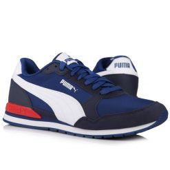 Buty męskie miejskie do chodzenia ST RUNNER V3 NL. Białe buty sportowe męskie Puma, bez wzorów, bez zapięcia, do biegania. W wyprzedaży za 259.00 zł.